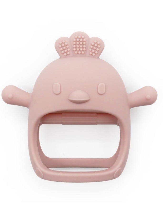Mini Treasures BPA Free Silicone Baby Teething Toys| Baby Hand Teether Mitten for Sucking Needs| Baby Chew Toys Hand Pacifier for Soothing Teething Pain Relief - Light Pink - Image 1
